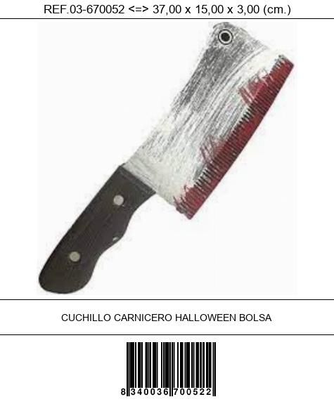 CUCHILLO CARNICERO HALLOWEEN BOLSA