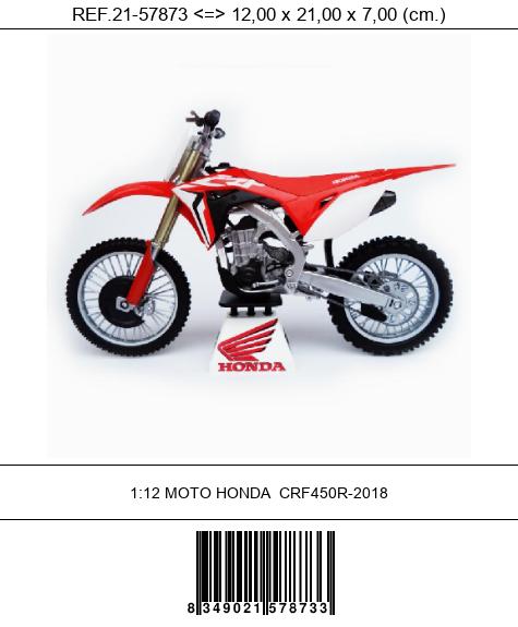 MOTO 1:12 HONDA  CRF450R-2018