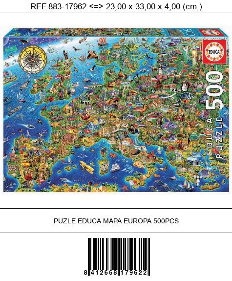 PUZLE EDUCA MAPA EUROPA 500PCS