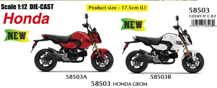 1:12 MOTO HONDA GROM 2025 RED/WHITE
