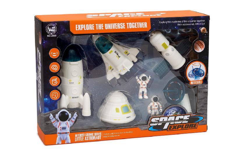 CONJUNTO ESPACIO ASTRONAUTAS NAVES CAJA