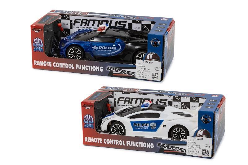 COCHE POLICIA  R/C LUZ 2 CANALES CAJA