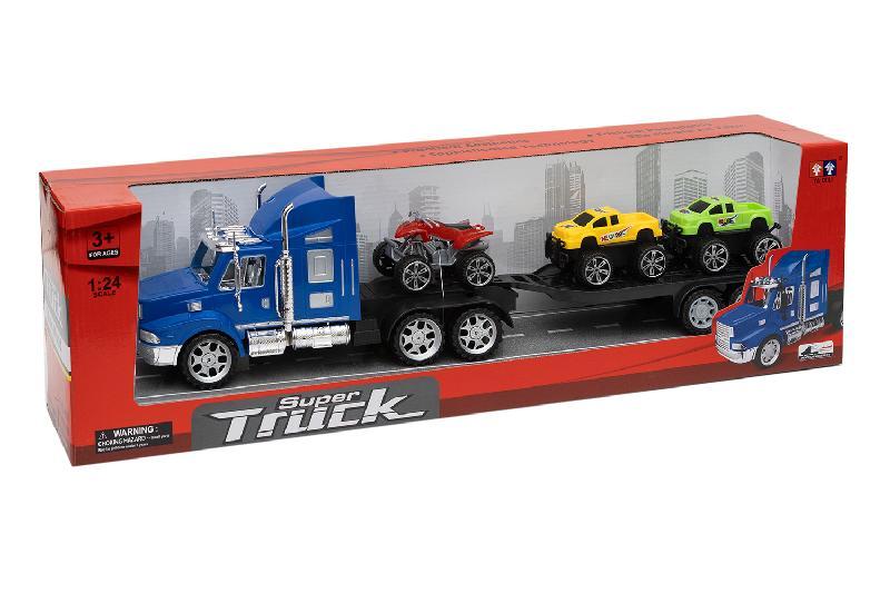 CAMION REMOLQUE 2 COCHES-MOTO CAJA