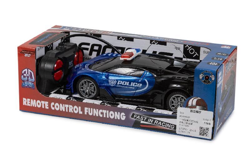 COCHE POLICIA R/C LUZ 4 CANALES CAJA