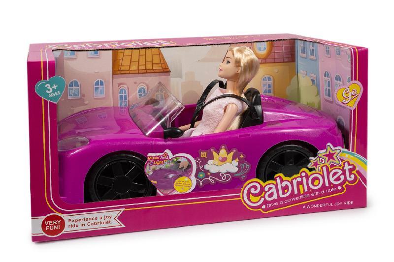 MUÑECA COCHE ROSA DEPORTIVO CAJA