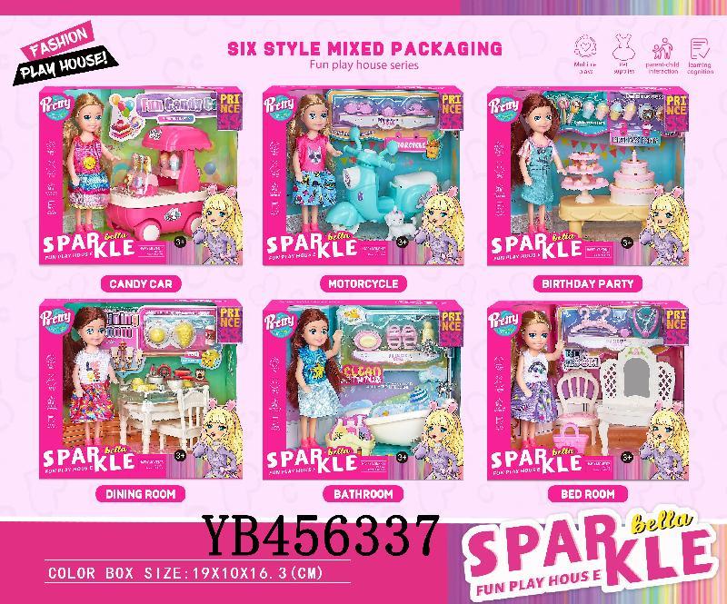 MUÑECA  CON ACCESORIOS  6 MODELOS  CAJA