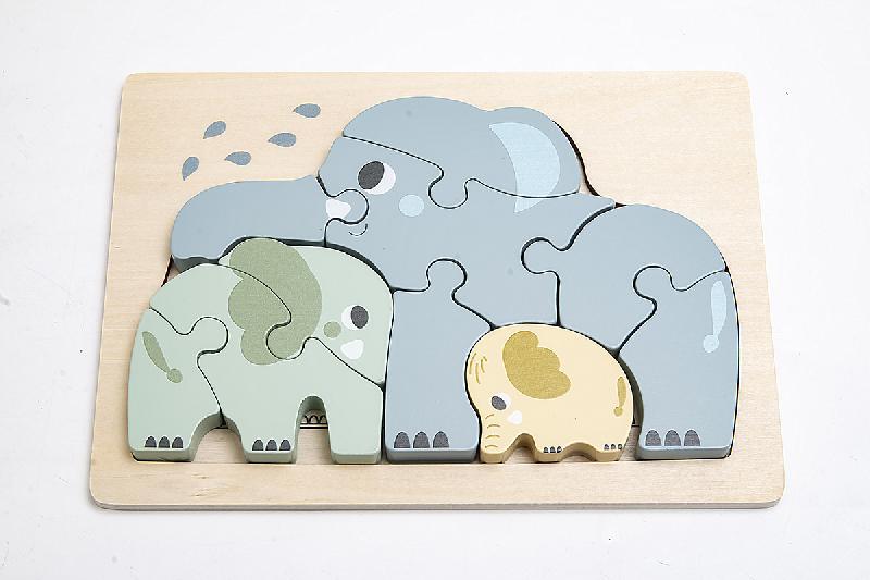 PUZZLE ELEFANTE FAMILIA MADERA