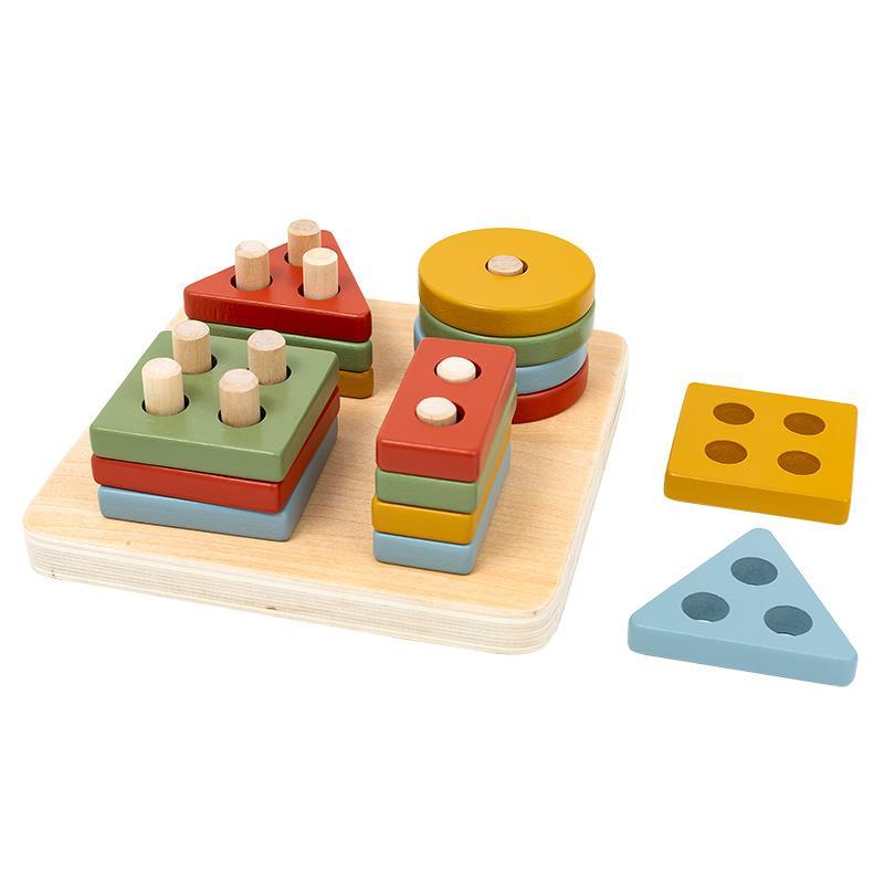 TABLERO FIGURAS GEOMETRICAS MADERA CAJA