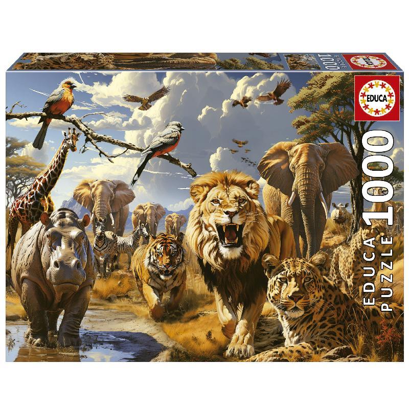 PUZLE EDUCA 1000 ANIMALES SALVAJES