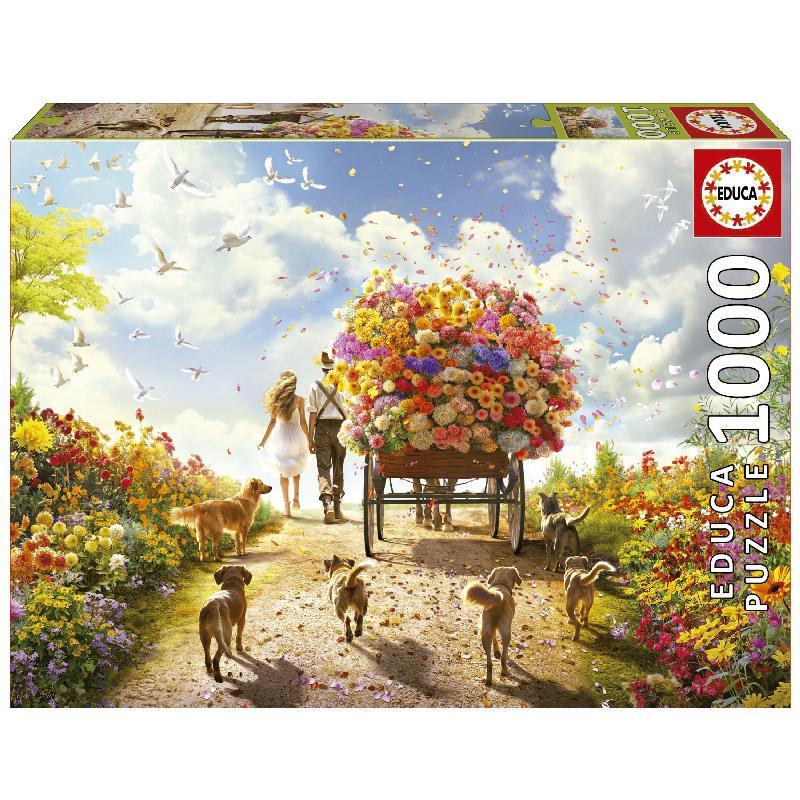 PUZLE EDUCA CARRO DE FLORES 1000