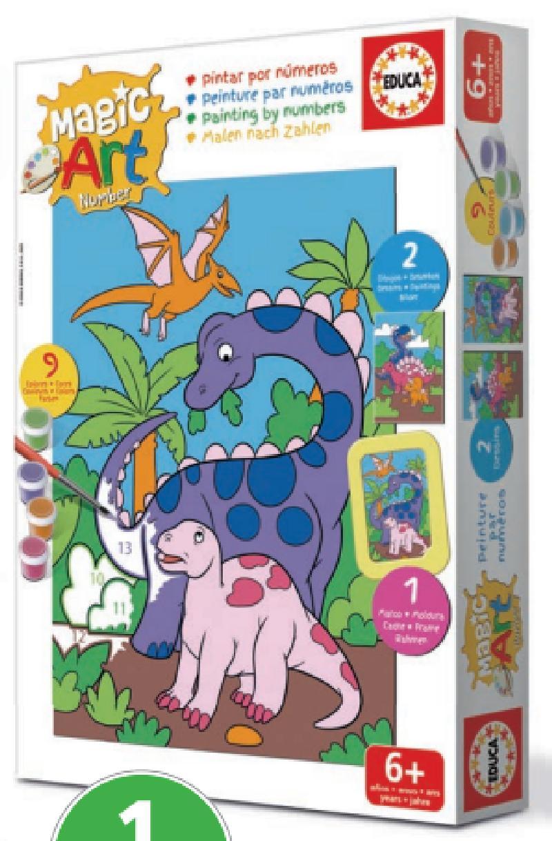 JUEGO EDUCA COLOREAR DINOSAURIOS NUMEROS